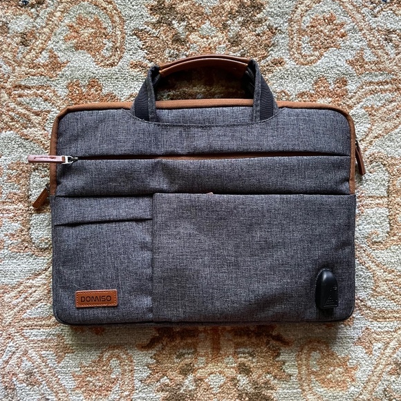 Domiso 13.3" Waterproof Functional Laptop Sleeve Briefcase With USB Battery Cord - Picture 2 of 15